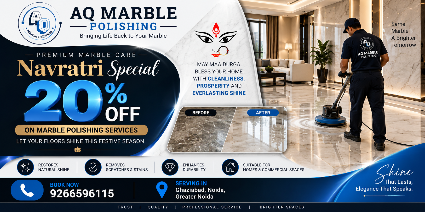 AQ Marble Navratri Banner